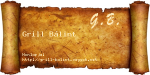Grill Bálint névjegykártya