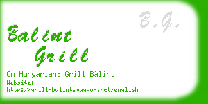 balint grill business card